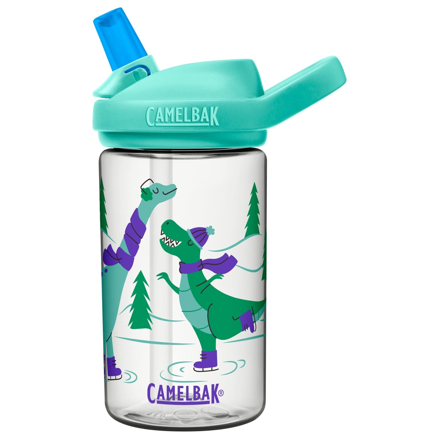 Camelbak Eddy+ Kids Water Bottles - Ice Skating Dinos 400ml (Tritan™ Renew)