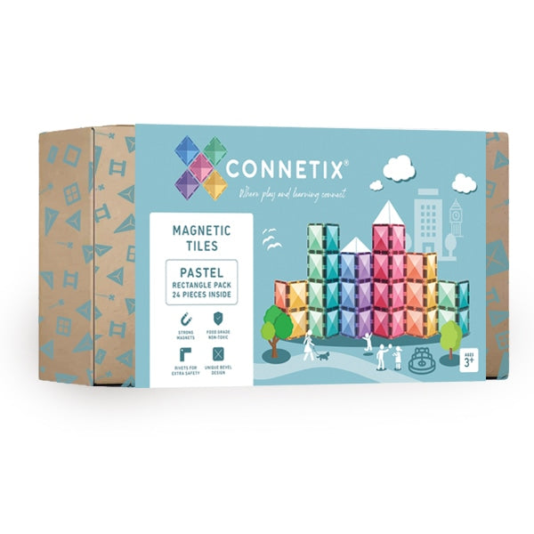 Connetix Tiles - Pastel Rectangle Pack 24pcs (STEAM Learning)