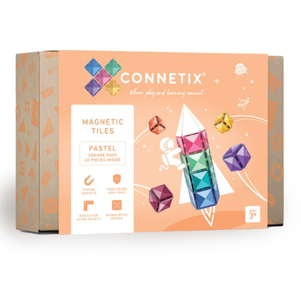 Connetix Tiles - Pastel Square Pack 40pcs (STEAM Learning)