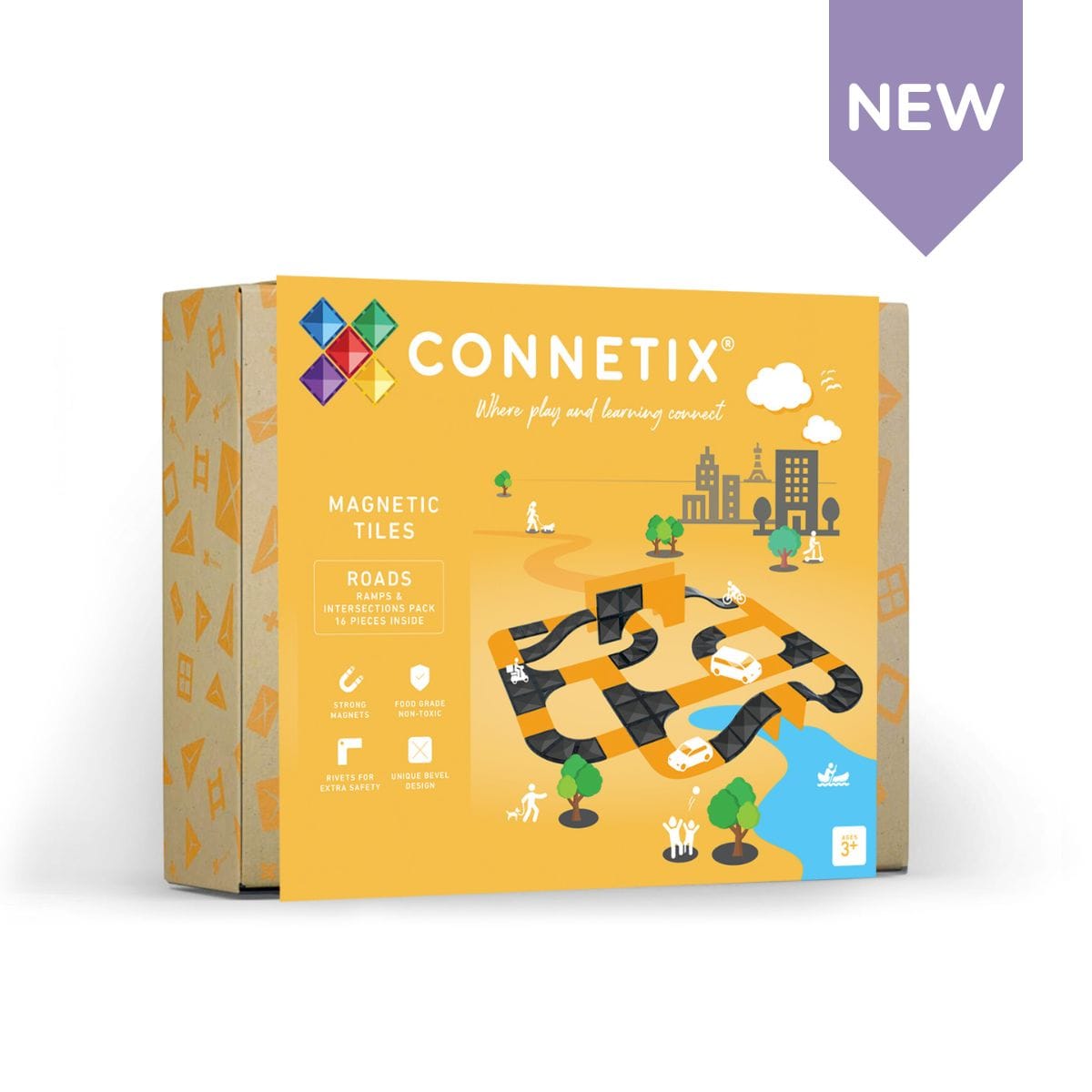 Connetix Tiles Transport Pack - Ramps & Intersections Pack 16pcs