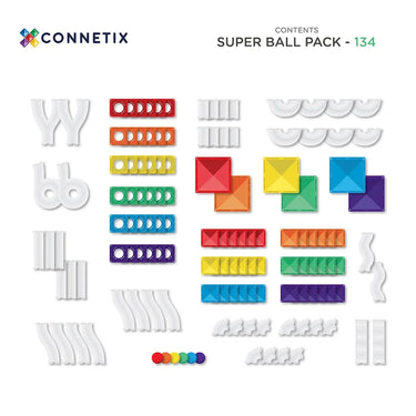 Connetix Tiles - Rainbow Super Ball Run Pack 134pcs