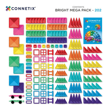 Connetix Tiles Bright Mega Pack 202pcs (Unleash Unlimited Creativity)