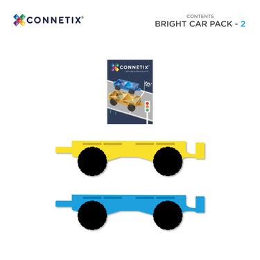 Connetix Tiles - Bright Car Pack 2pcs (New & Refreshed)