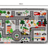Kids Road Map Rug | Play Mat | Car Track Mat - Railway (160x80cm) - Taylorson