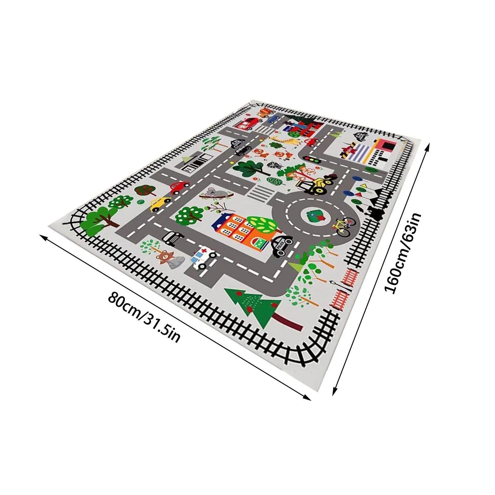 Road Map Mat Kids Road Map Rug | Railway Play Mat – Taylorson