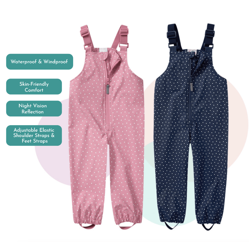 Kids Waterproof Rainwear Overalls - Polka Dots (2-8 years) - Taylorson