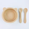 Kids&nbsp;Dinnerware Silicone Suction Bowl &amp; Cutlery Set - Bear - Taylorson