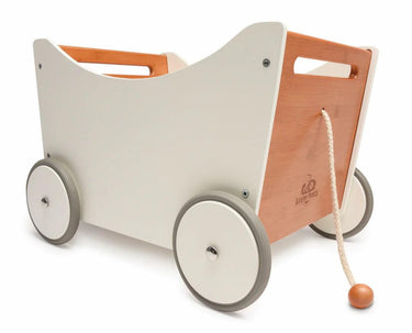 Kinderfeets 2-in-1 Toy Box & Walker - White/Bamboo - Taylorson