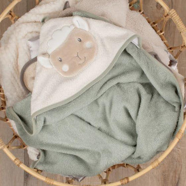 Little Linen Character Hooded Towel - Farmyard Lamb (Suitable from birth) - Taylorson