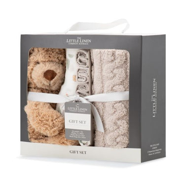 The Little Linen Co. Newborn Baby Gift Set - Willow Bear (Boxed)