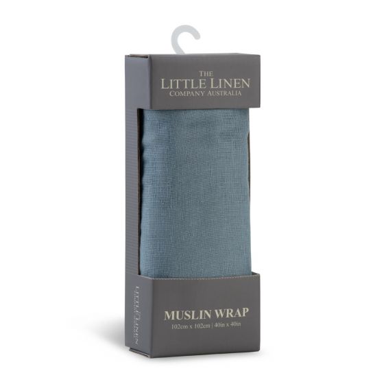 The Little Linen Co. Muslin Wrap Solids Barklife Dog Dusty Blue (1pcs)