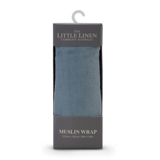 The Little Linen Co. Muslin Wrap Solids Barklife Dog Dusty Blue (1pcs)