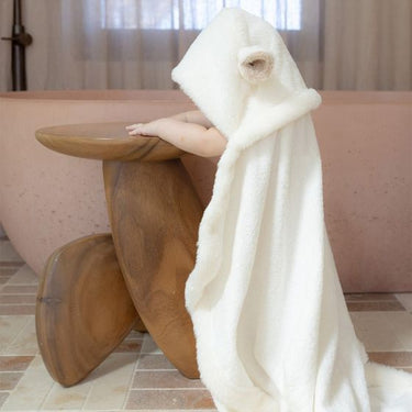 Little Linen Plush Hooded Towel - Farmyard Lamb