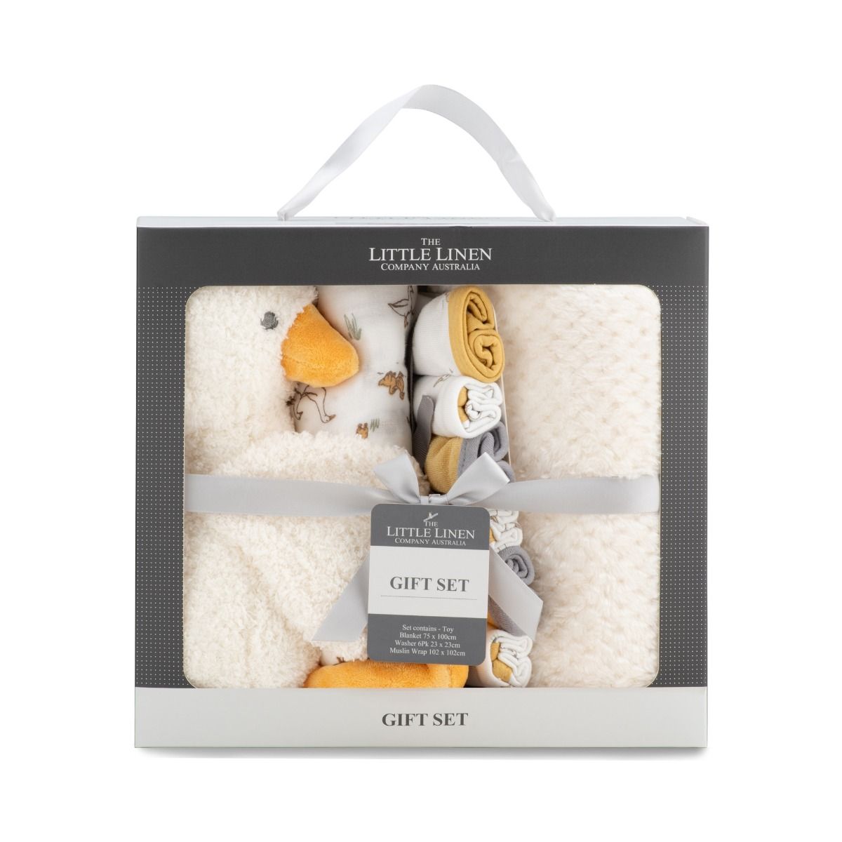 The Little Linen Co. Fuzzy Duck - Boxed Gift Set