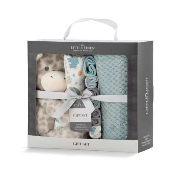 The Little Linen Co. Savanah Giraffe - Boxed Gift Set