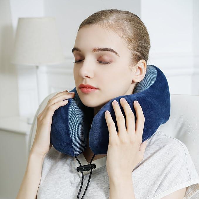 Memory Foam Travel Pillow with Neck & Head Support with Storage Bag - Taylorson