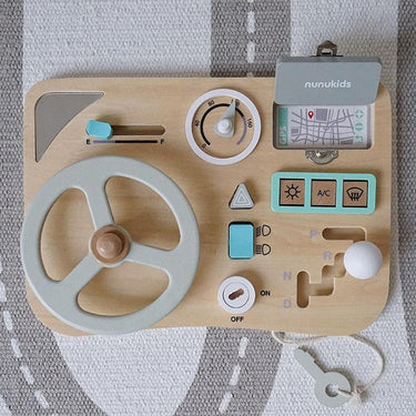 Montessori Busy Board - Wooden Steering Wheel Pretend Play Set - Taylorson