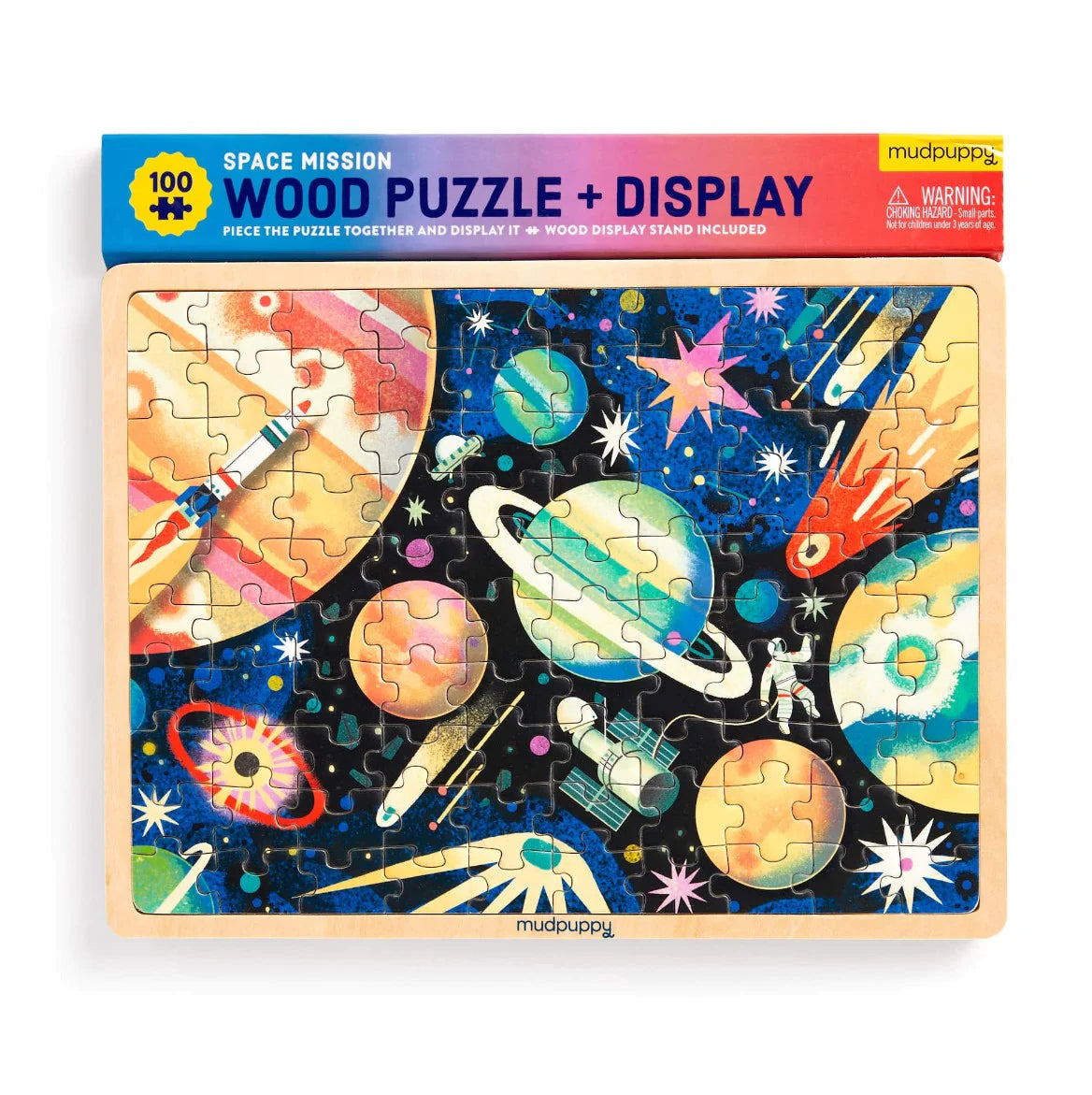 Mudpuppy Space Mission 100 Piece Wood Puzzle + Display - Taylorson