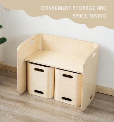 Multipurpose Kids Activity Birch Wood Table Set with Two Chairs - Taylorson