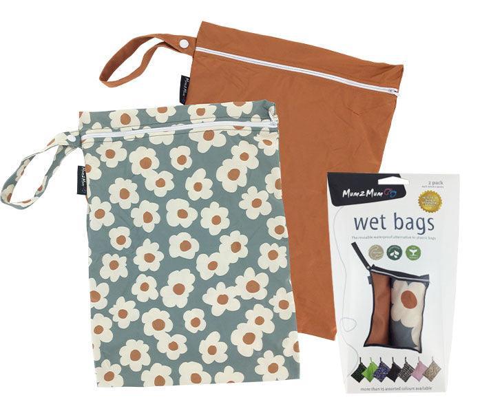 Mum 2 Mum Wet Bags (2 Pack) - Flower & Rust - Taylorson
