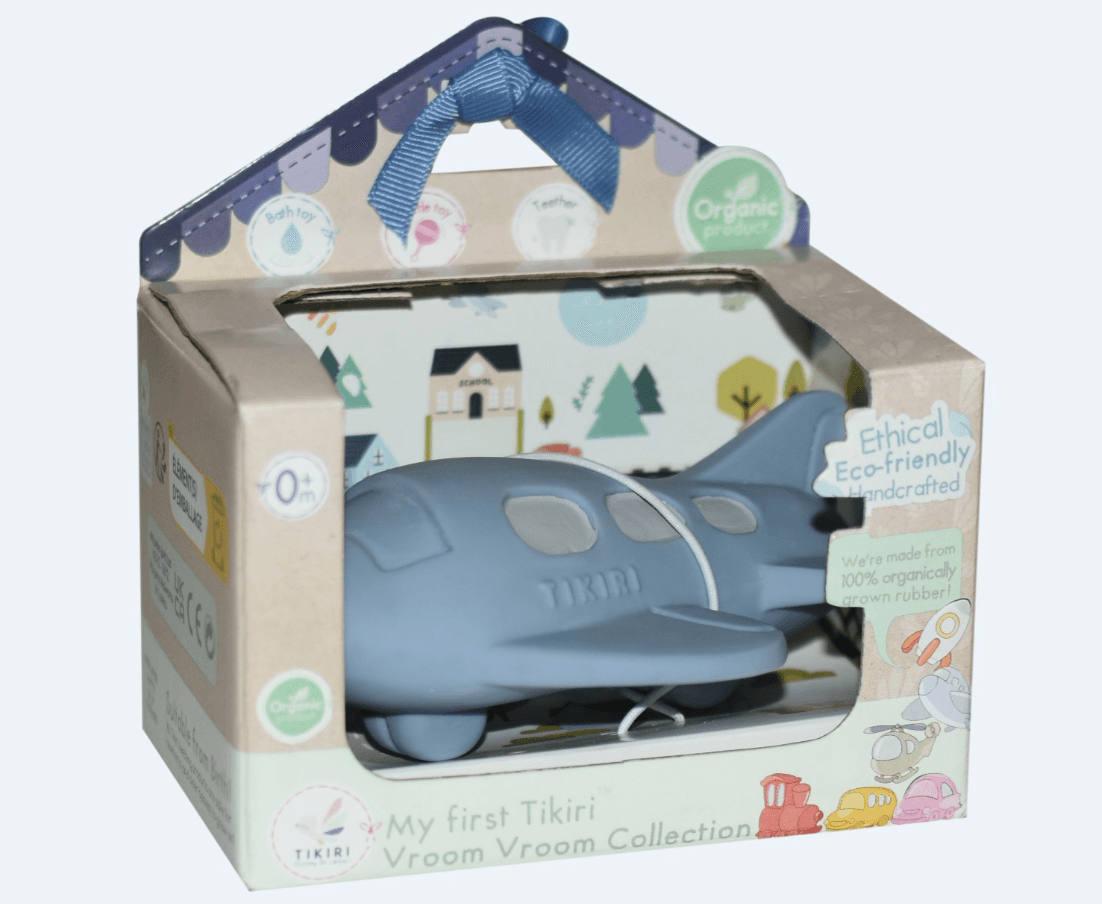 My 1st Tikiri Natural Rubber Plane Rattle & Bath Toy - Gift Box - Taylorson