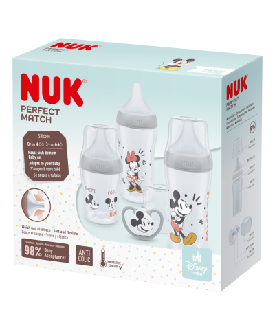 NUK Disney Mickey Mouse Perfect Match Set - Baby Bottles + Baby Soother