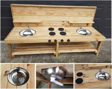 NZ Made Quality Kids Wooden Mud Kitchen - 150cm - Taylorson