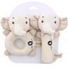 Organic Cotton Baby Rattle Animal Plush Toy - Elephant (2 pack) - Taylorson
