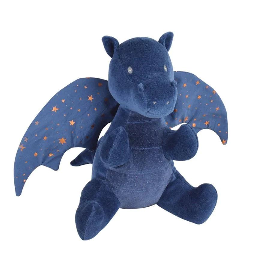 Organic Midnight Dragon with Crinkle Wings, Gold Stars 26cm - Plush Toys - Taylorson