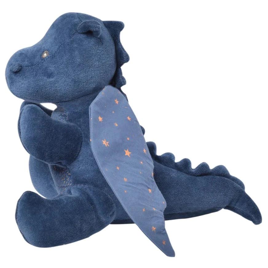 Organic Midnight Dragon with Crinkle Wings, Gold Stars 26cm - Plush Toys - Taylorson