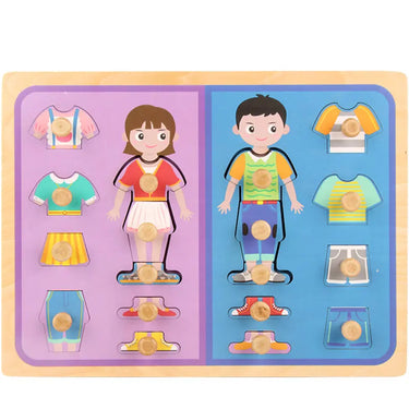 Montessori Dress Up Wooden Peg Puzzle - 30cm x 22cm