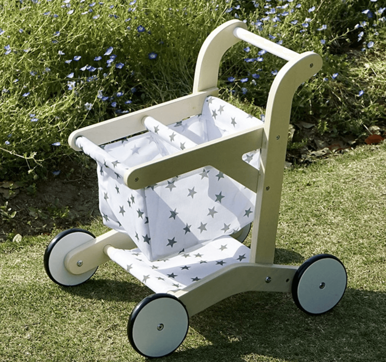 Pretend-Play: Wooden Shopping Cart and Baby Walker - Star - Taylorson
