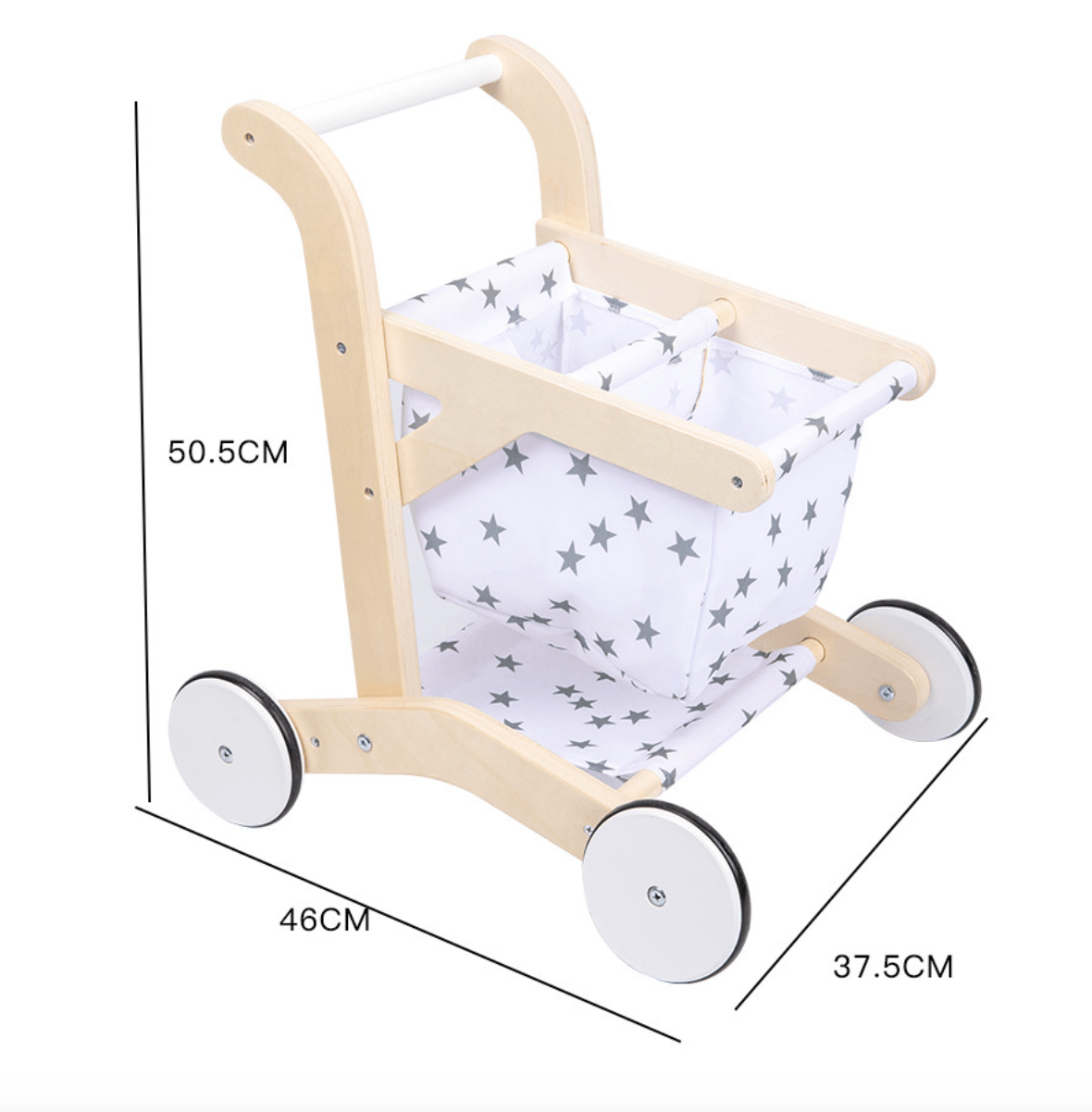 Pretend Play Wooden Shopping Cart and Baby Walker Star Taylorson