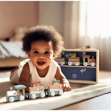 Speedy Monkey Trains Set in Display Case (18m+)
