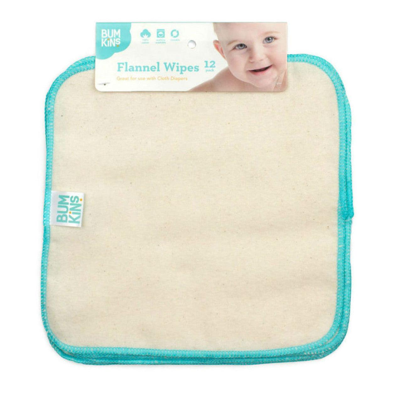 Reusable Baby Wipes - Natural/Aqua Trim - Taylorson