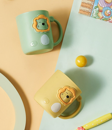 Lion Mouth Rinse Cup | Toothbrush Holder - Yellow | Green