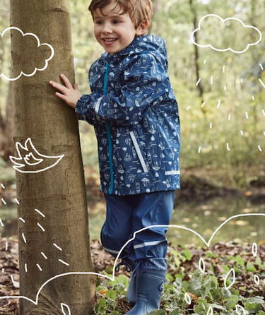 Sailing Boat All-Season Windproof & Waterproof Kids Rain Jacket (1-8 years)