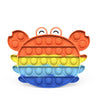 Silicone Push Pop It Bubble Fidget Toy - Rainbow Crab - Taylorson