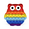 Silicone Push Pop It Bubble Fidget Toy - Rainbow Owl - Taylorson