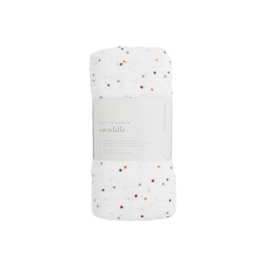 Single Cotton Muslin Swaddle - Dots - Taylorson