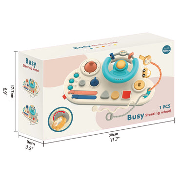 Busy Board Steering Wheel Montessori Toy - Best for Stroller Toy (18m+)