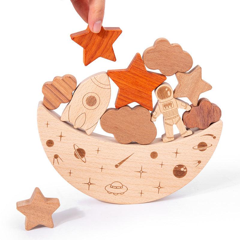Space & Galaxy Wooden Stacking Balance Toy Set - Taylorson