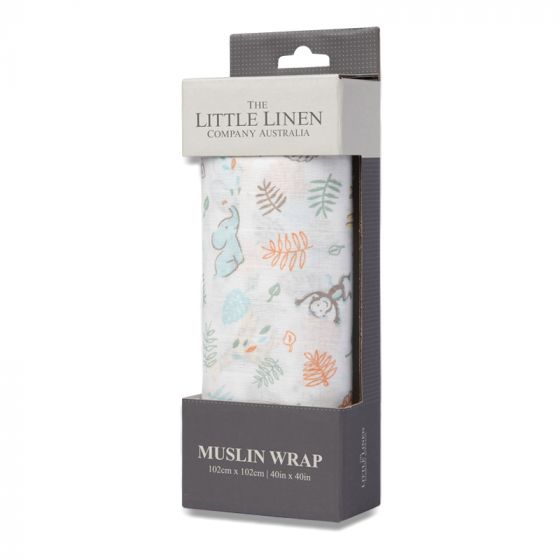 The Little Linen Co. Muslin Wrap - Safari Bear (1pcs)