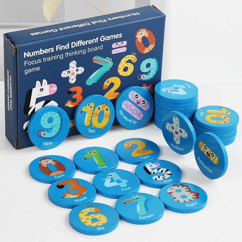 Wooden Numbers Memory Matching Game - Educational Math & Cognitive Skills (24pcs) - Taylorson