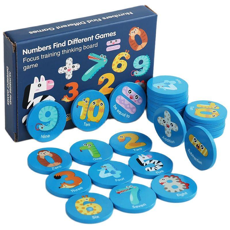 Wooden Numbers Memory Matching Game - Educational Math & Cognitive Skills (24pcs) - Taylorson