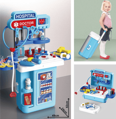 4-in-1 Mobile Hospital & Doctor Toy Set with Light & Sound - 34pcs - Taylorson