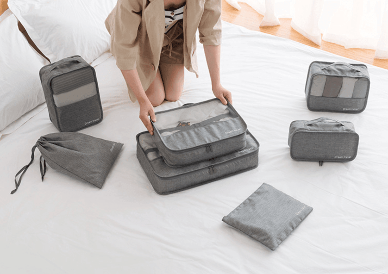 7pcs Storage Organizer | Travel Packing Cube & Pouch - Taylorson