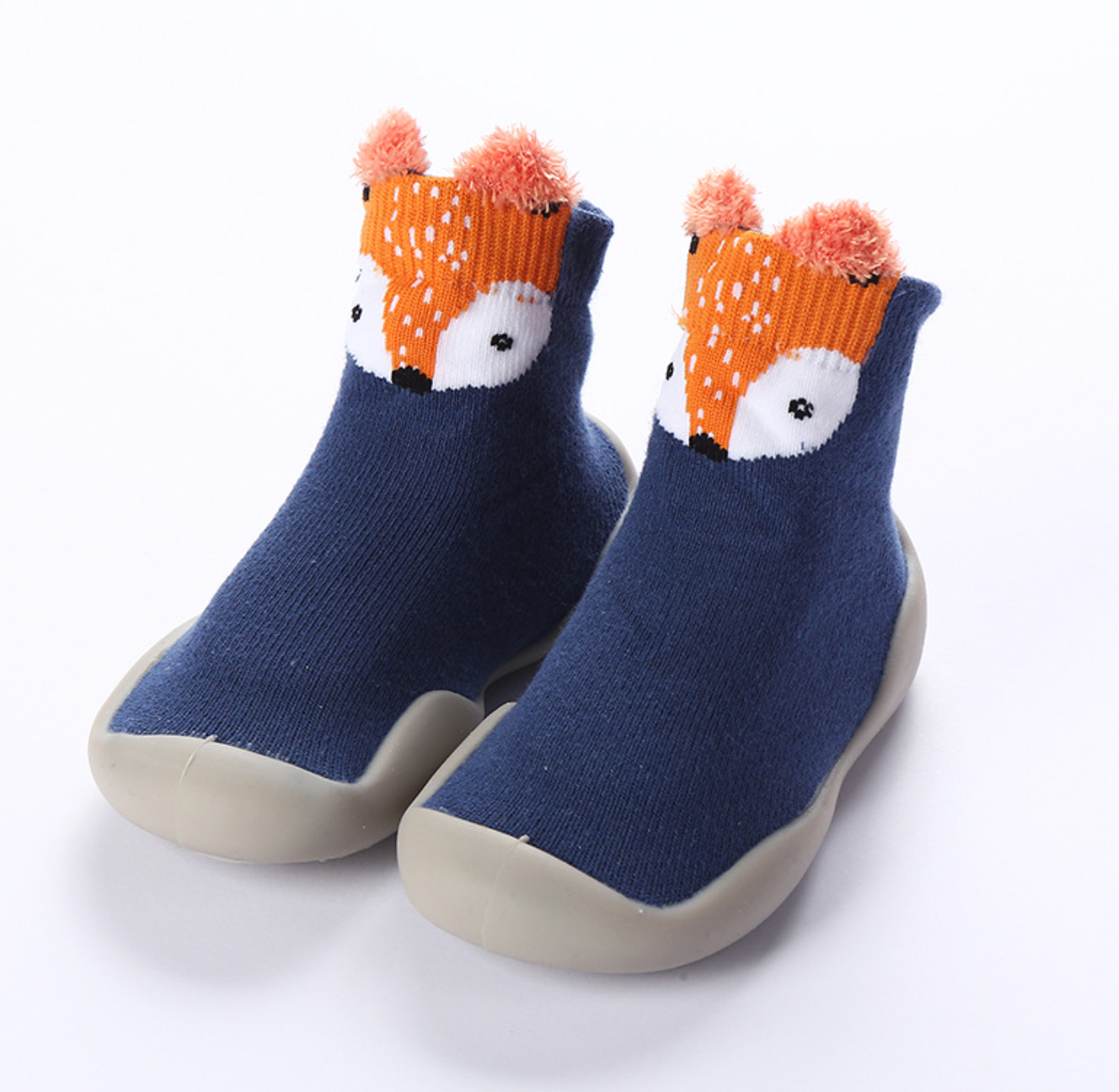 Anti-Skid Baby/Toddler Shoes Socks - Fox in Blue (6-36 months) - Taylorson