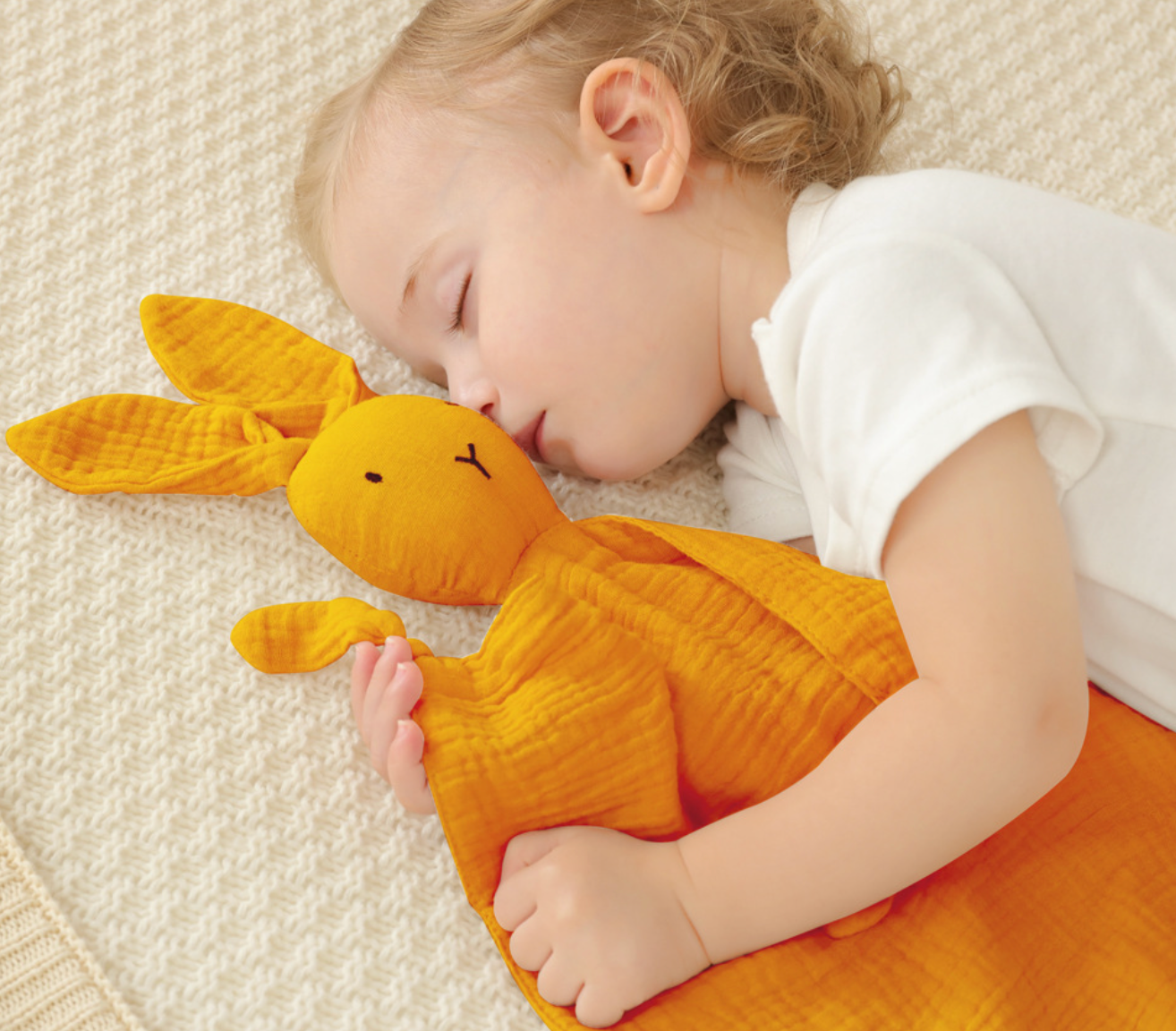 Snuggly Bunny Baby Comforter - Mustard Yellow - Taylorson