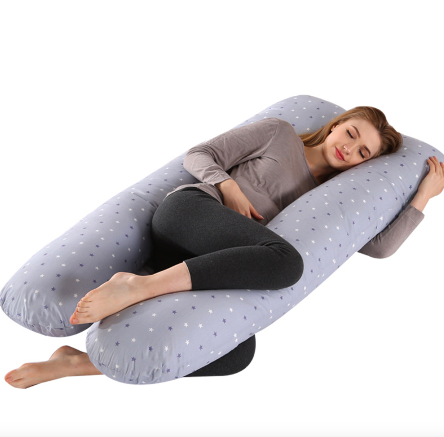 Premium Pregnancy Pillow in Super Comfort U-Shape - Stars - Taylorson